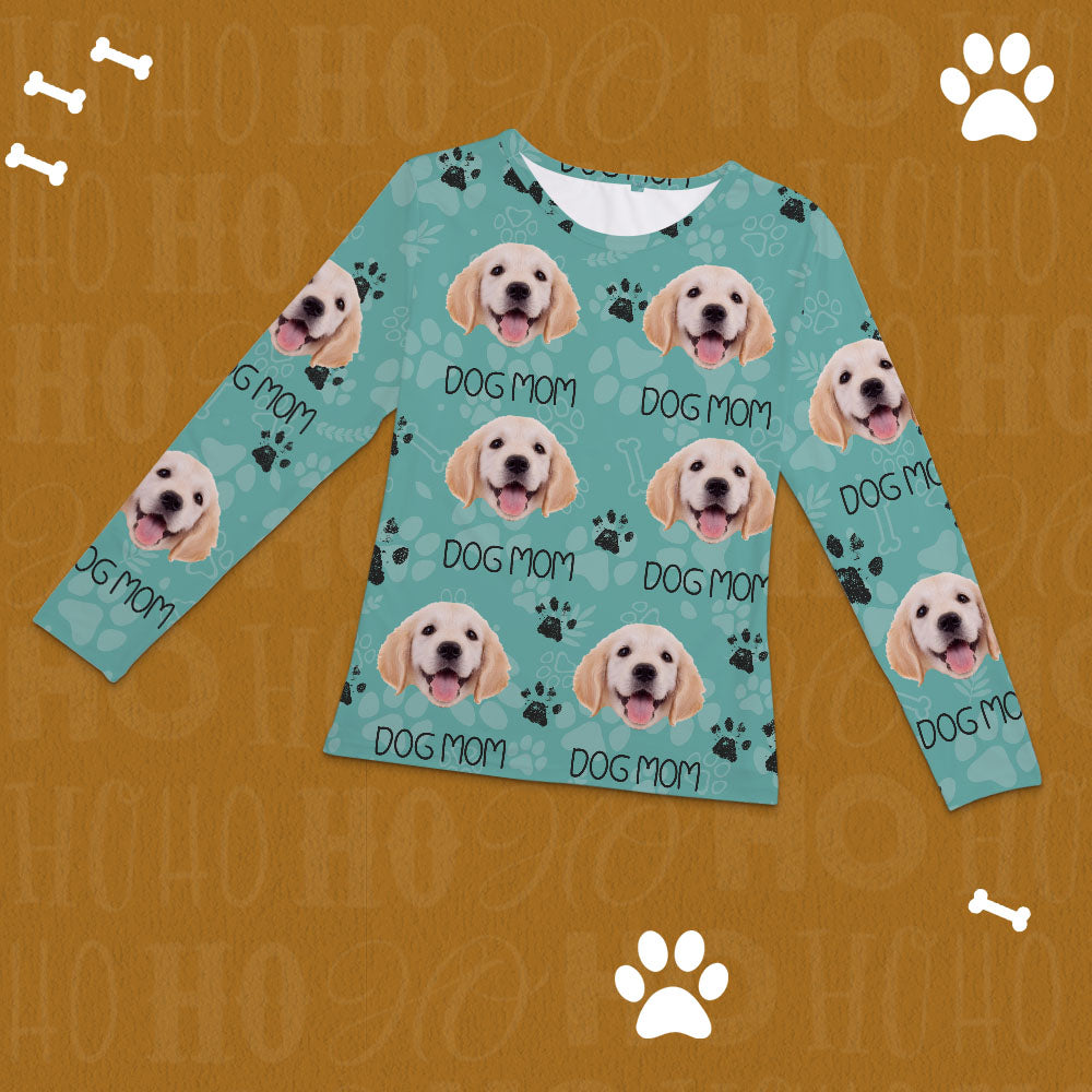 Custom Photo With Paw For Dog Lovers Sleepwear