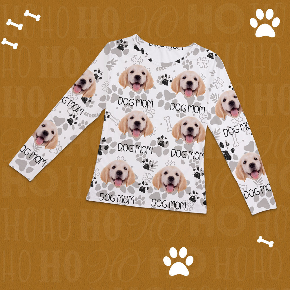 Custom Photo With Paw For Dog Lovers Sleepwear