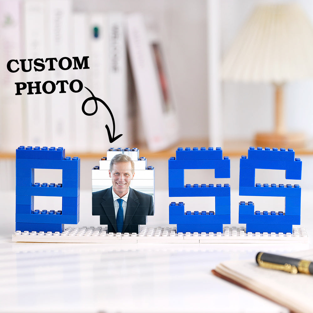 Gifts for Boss Custom Photo Building Bricks Puzzles Photo Blocks Rotatable Photo