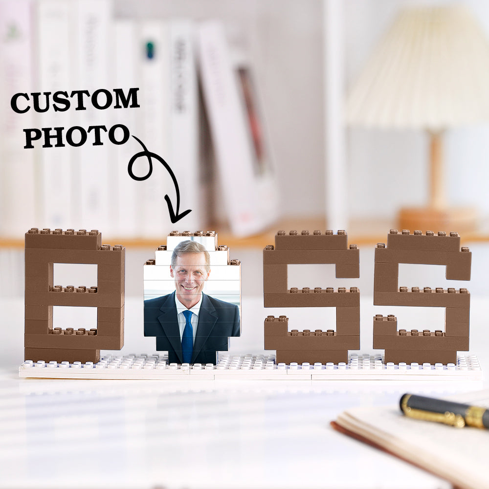 Gifts for Boss Custom Photo Building Bricks Puzzles Photo Blocks Rotatable Photo