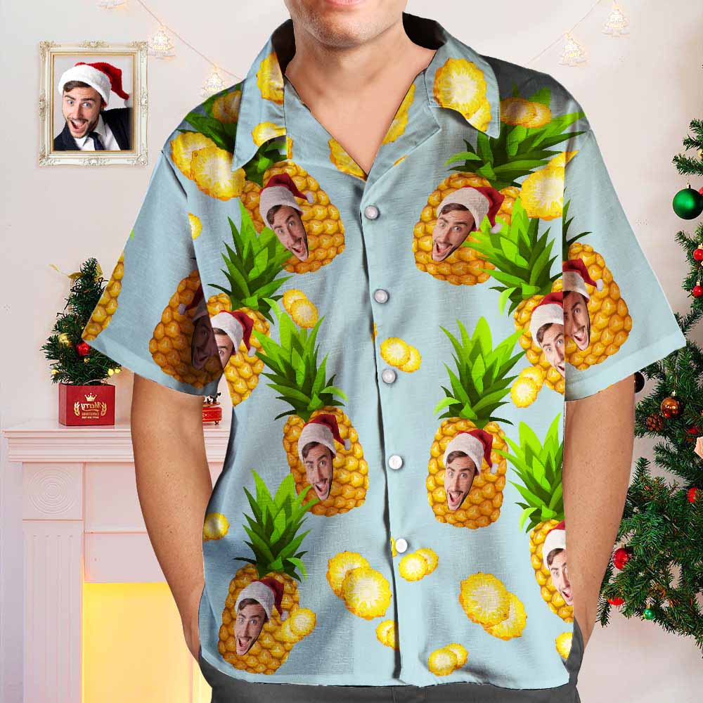 Hawaiian Shirt with Dog on It Pineapple Hawaiian Shirt with Face Custom Tropical Shirts