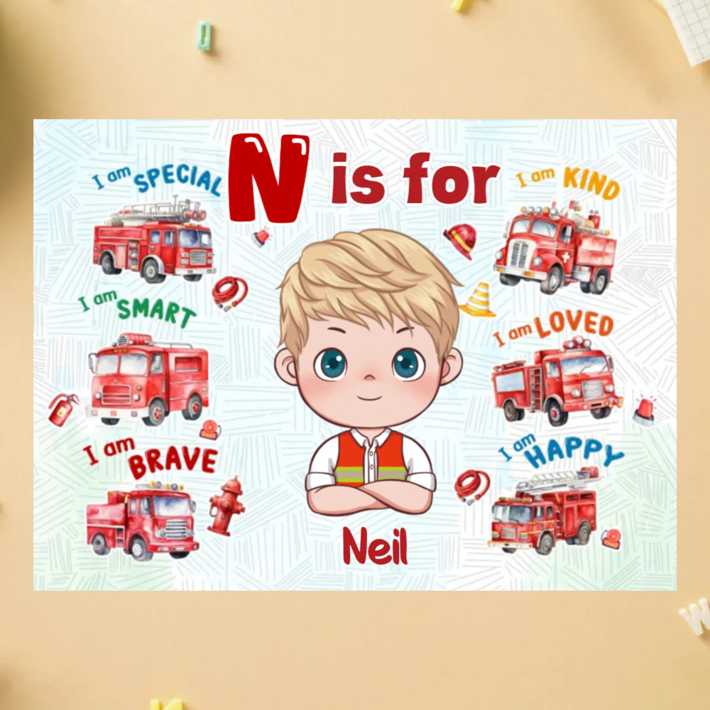 Personalized Fire Truck Jigsaw Puzzle for Kids Unique Jigsaw Puzzle for Children, Perfect for Fun Learning and Play