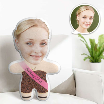 Cute Minime Throw Pillow Custom Face Pillow Birthday Gifts for Her - makephotopuzzleuk