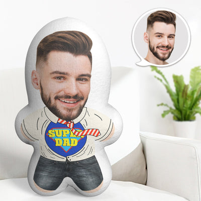 Custom Face Pillow Super Dad Minime Personalized Photo Minime Pillow Gifts
