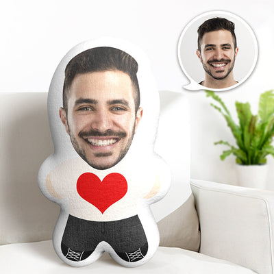 Custom Face Pillow Heart Minime Throw Pillow Personalized Photo Minime Pillow Gift for Lover