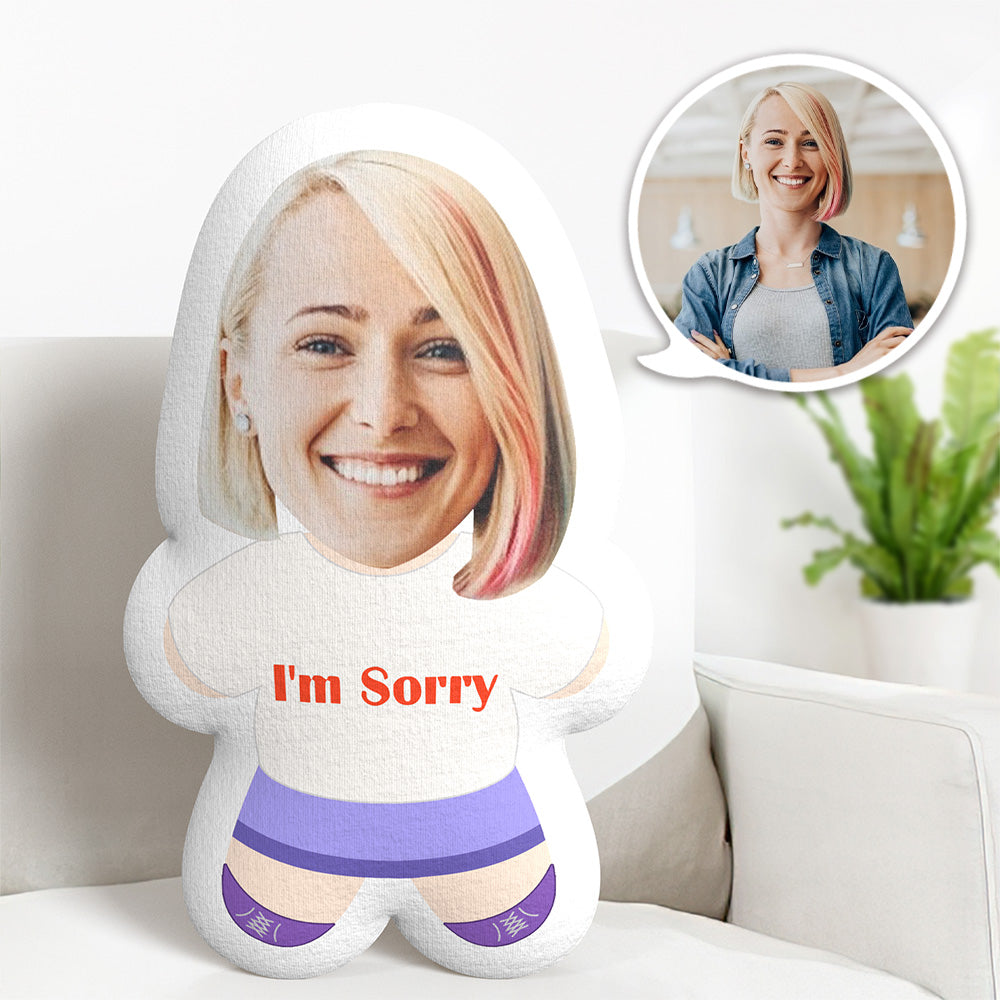 Custom Pillow Face Body Pillow I'M Sorry Baby For Adult Minime Pillow Personalized Doll Couple Gifts