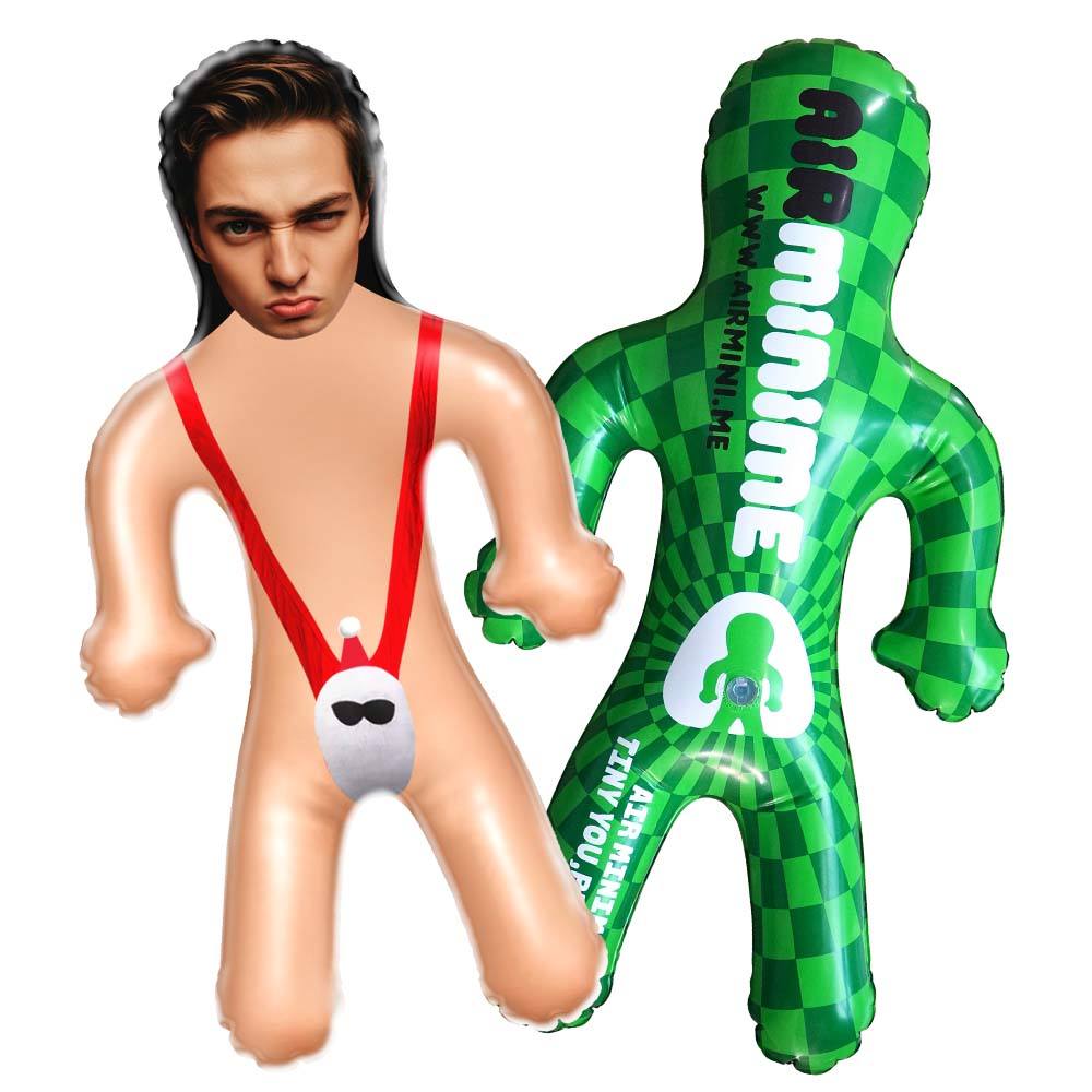 Personalized Sexy Santa Mankini Blow Up Doll Custom Face Air Minime Doll Funny Inflatable Doll Christmas Gift