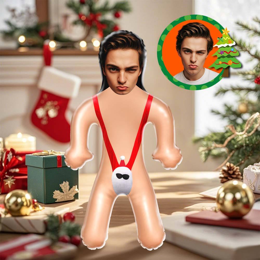 Personalized Sexy Santa Mankini Blow Up Doll Custom Face Air Minime Doll Funny Inflatable Doll Christmas Gift