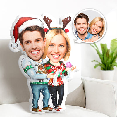 Custom Couple Minime Pillow  Personalized Memorial Day Pillow Christmas Photo Face Pillow