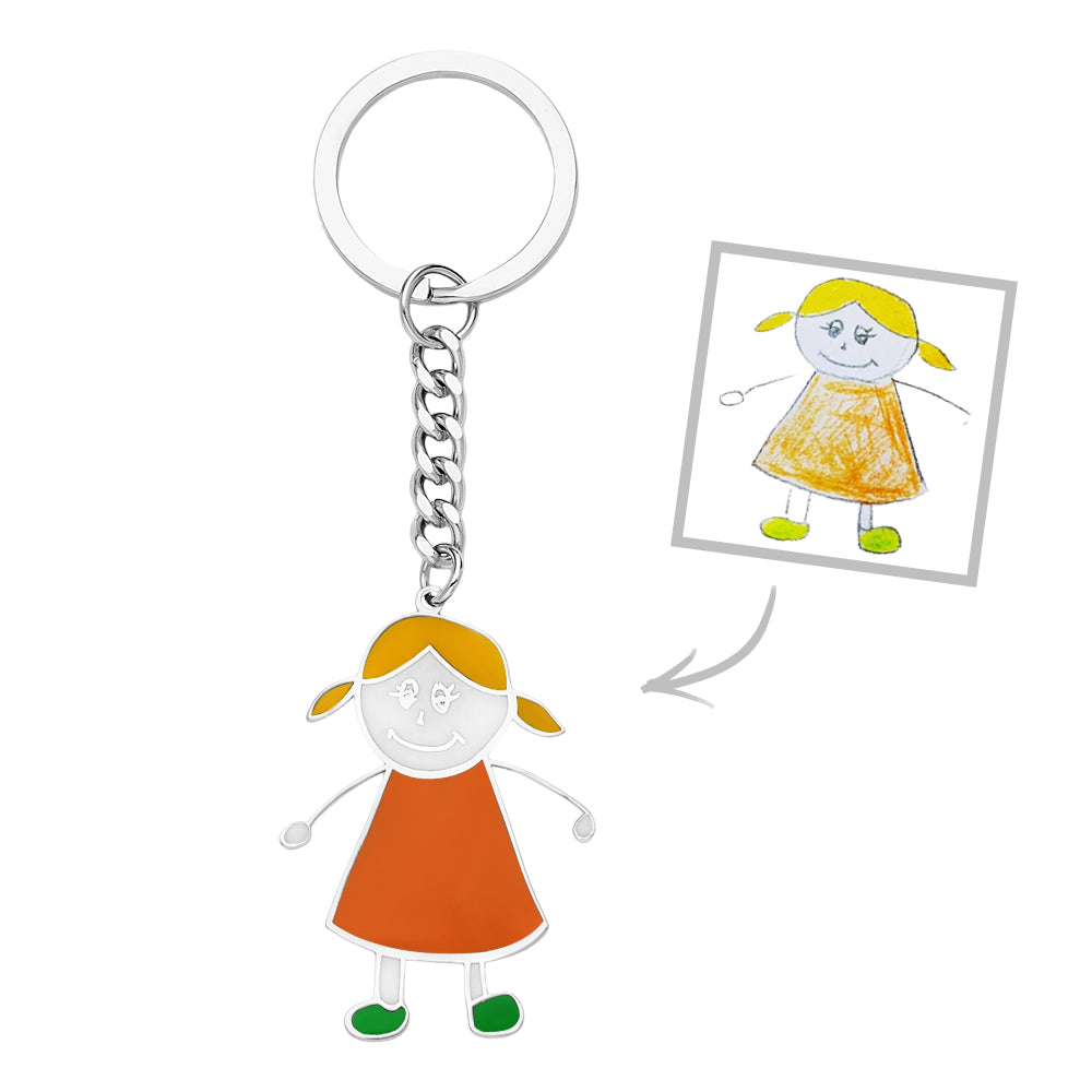 Custom Keychain from Drawing Turn Lovely Children's Drawing into Personalized Keychain