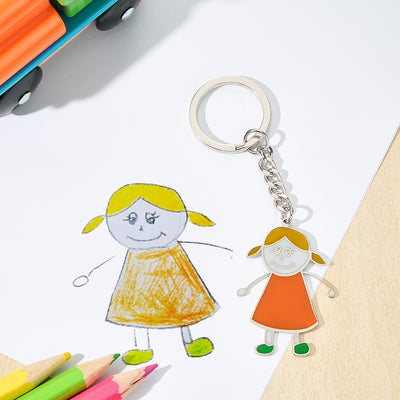 Custom Keychain from Drawing Turn Lovely Children's Drawing into Personalized Keychain