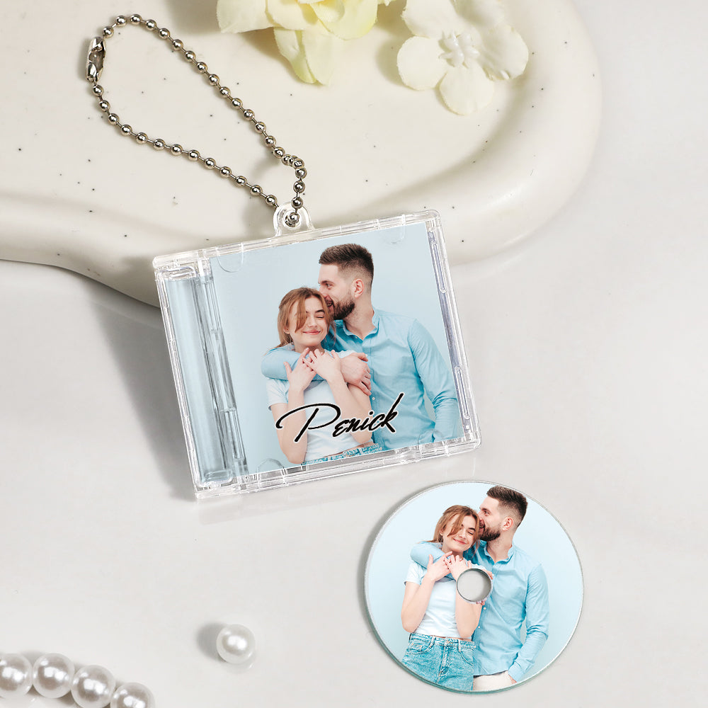 Personalized NFC Keychain Custom Mini Album CD Keychain with Fully Custom Photos+Song Play Your Favorite Spotify Song Instantly Personalized Music Gift Music Lover Keychain CD Album