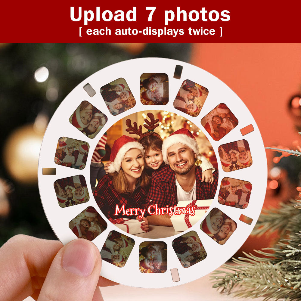 Custom 3D Viewfinder and Reel – Personalized Christmas Gift with your own photos Text and Photo Viewer Multiple Films Available Red Viewfinder