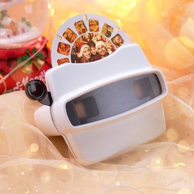 Custom White 3D Viewfinder and Reel – Personalized Christmas Gift with your own photos Text and Photo Viewer Multiple Films Available Valentine's Day Gifts - mysiliconefoodbag