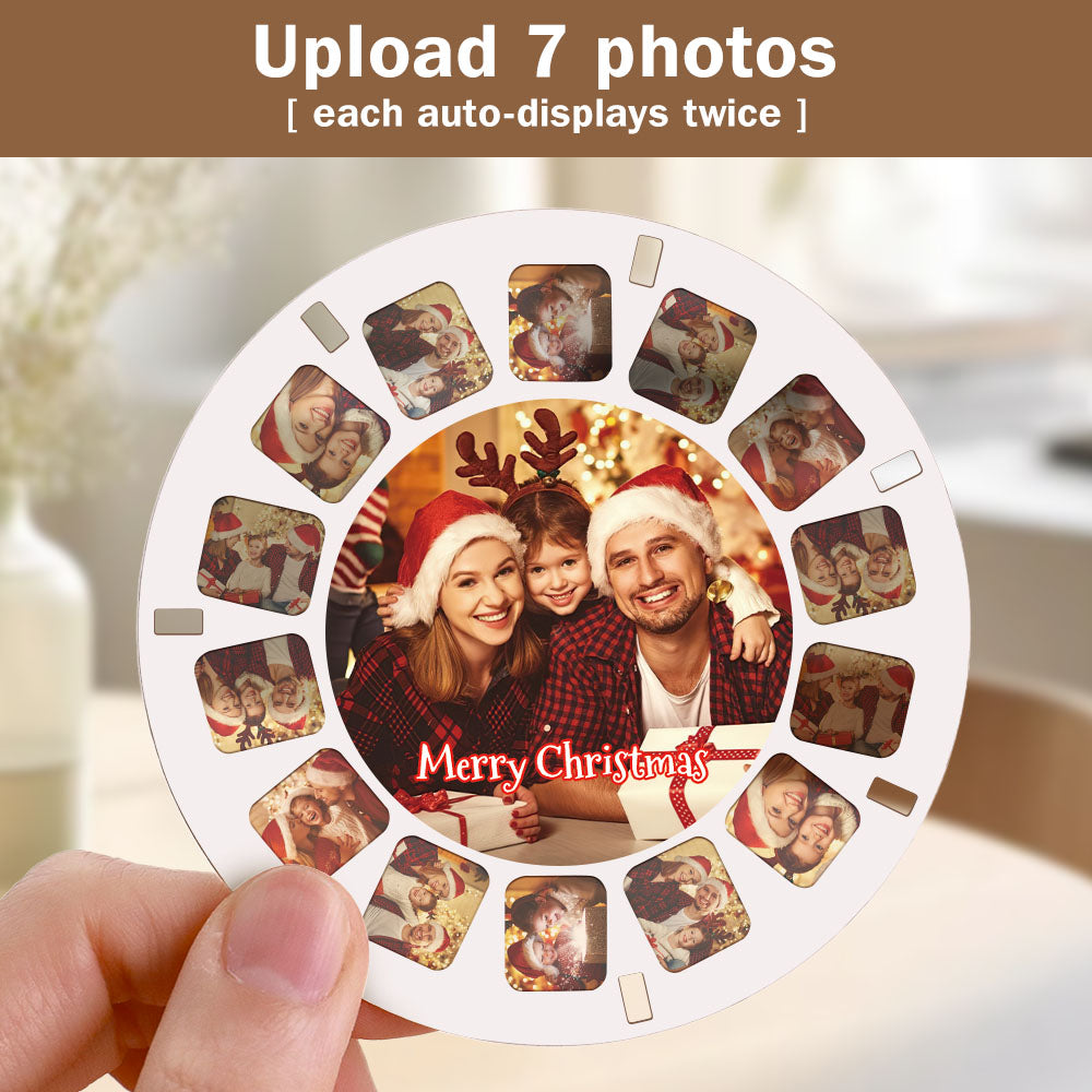 Custom 3D Viewfinder and Reel – Personalized Christmas Gift with your own photos Text and Photo Viewer Multiple Films Available White Viewfinder