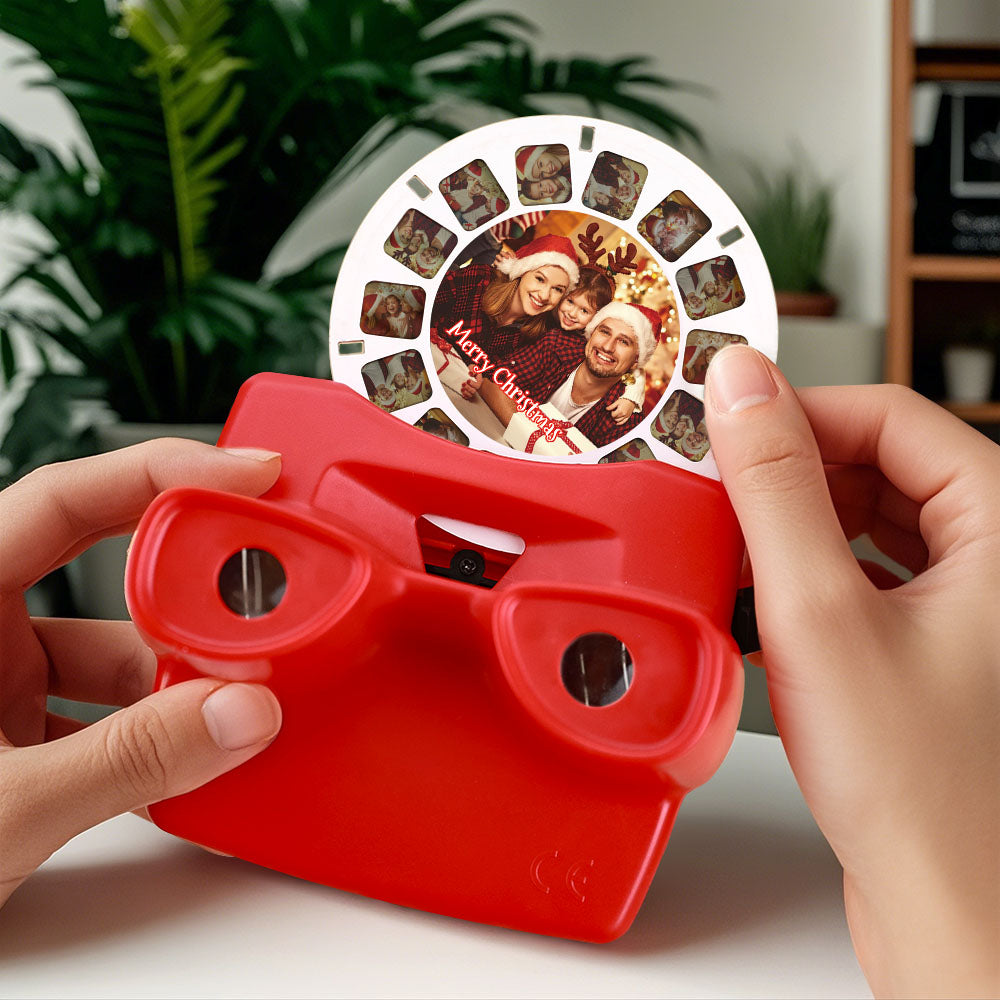 Custom White 3D Viewfinder and Reel – Personalized Christmas Gift with your own photos Text and Photo Viewer Multiple Films Available Valentine's Day Gifts