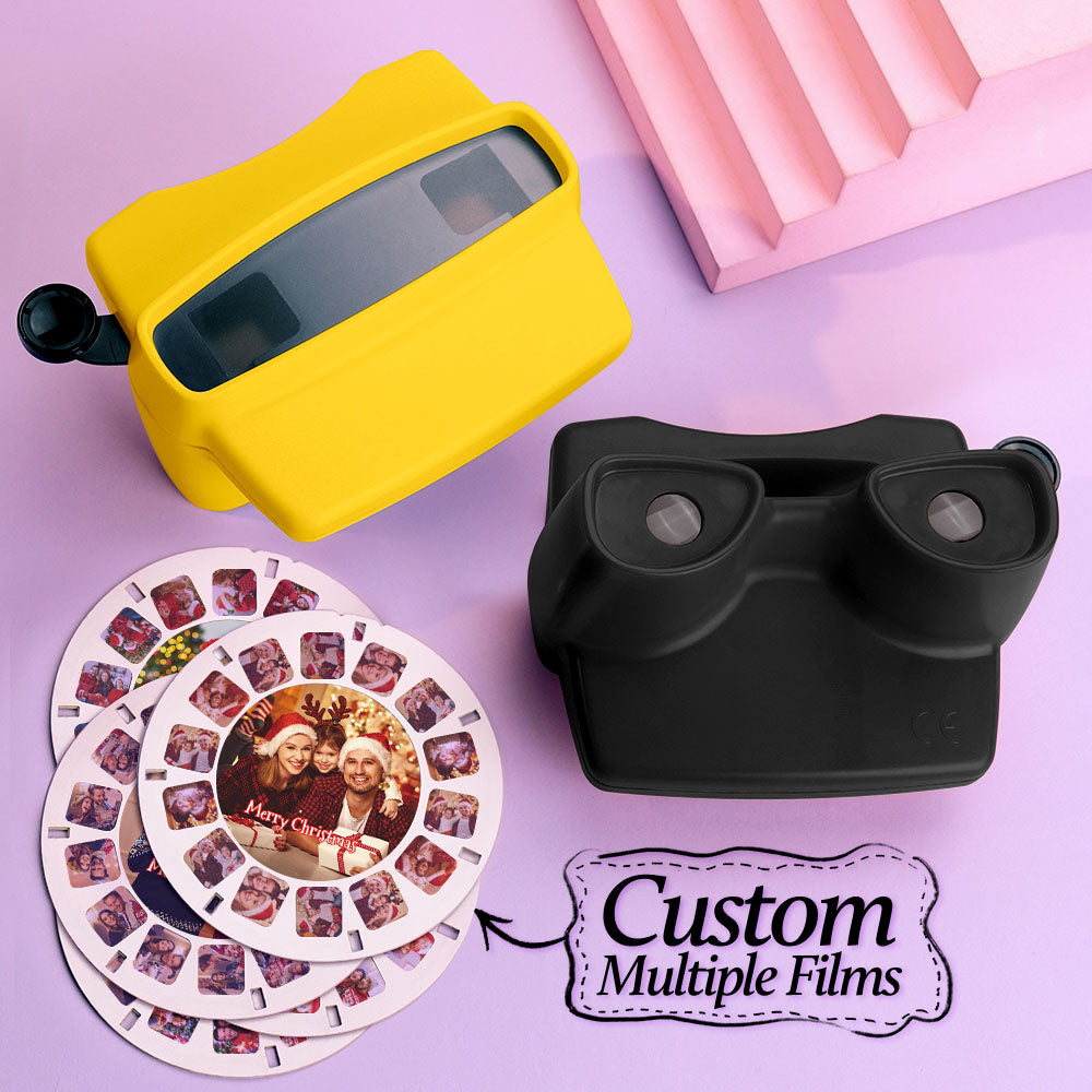 Custom Green 3D Viewfinder and Reel – Personalized Christmas Gift with your own photos Text and Photo Viewer Multiple Films Available Gifts For Family