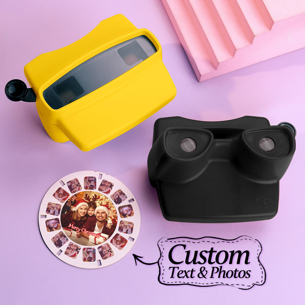 Custom Blue 3D Viewfinder and Reel – Personalized Christmas Gift with your own photos Text and Photo Viewer Multiple Films Available Gifts For Couple