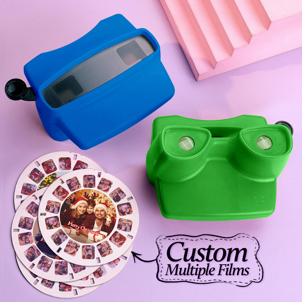 Custom White 3D Viewfinder and Reel – Personalized Christmas Gift with your own photos Text and Photo Viewer Multiple Films Available Valentine's Day Gifts