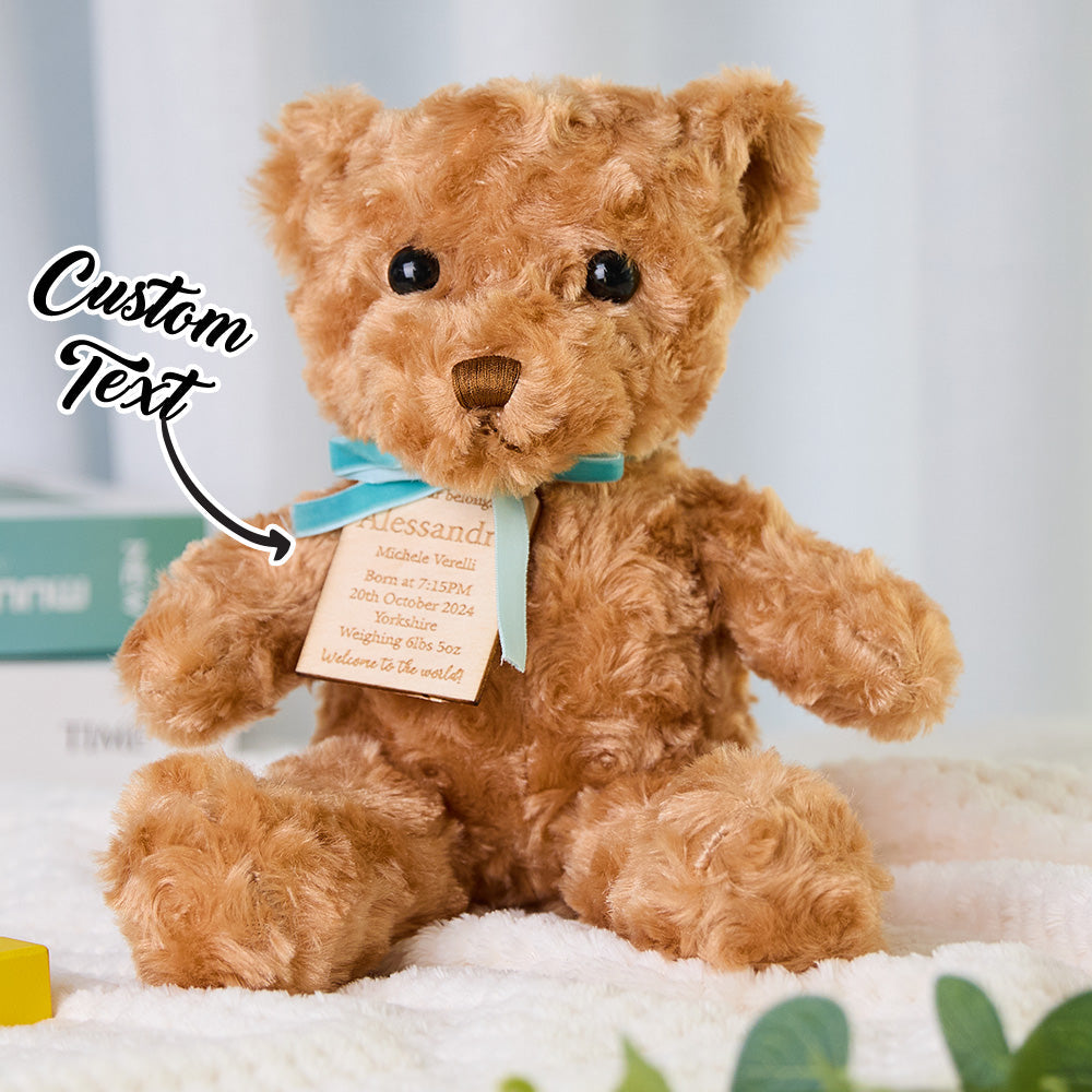 Personalized Bear Plush Birth Stats Stuffed Animal Birth Announcement Gifts