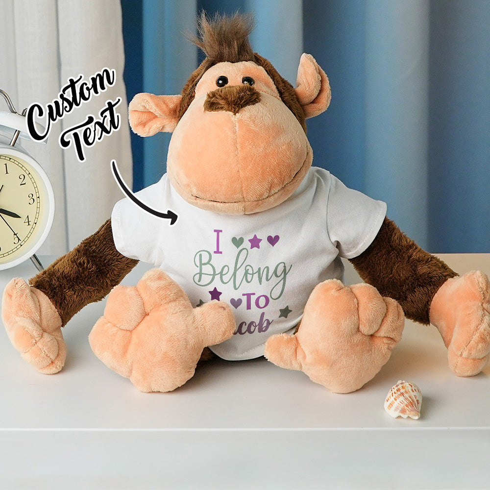 Personalized Animal Plush Stuffed Toy Birth Announcement Gift for Baby Shower