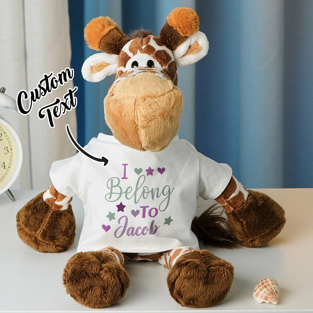 Personalized Animal Plush Stuffed Toy Birth Announcement Gift for Baby Shower