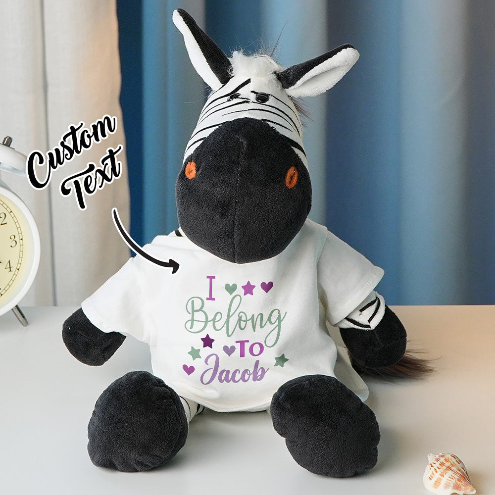 Personalized Animal Plush Stuffed Toy Birth Announcement Gift for Baby Shower