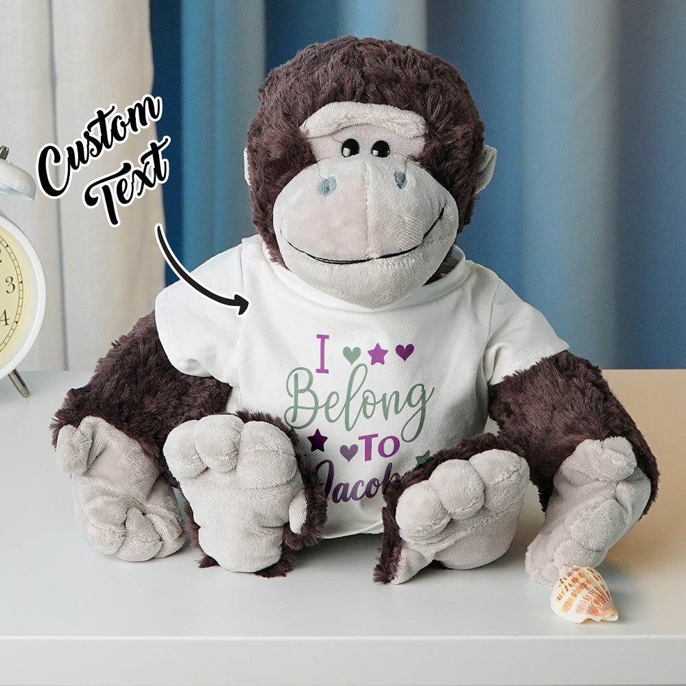 Personalized Animal Plush Stuffed Toy Birth Announcement Gift for Baby Shower