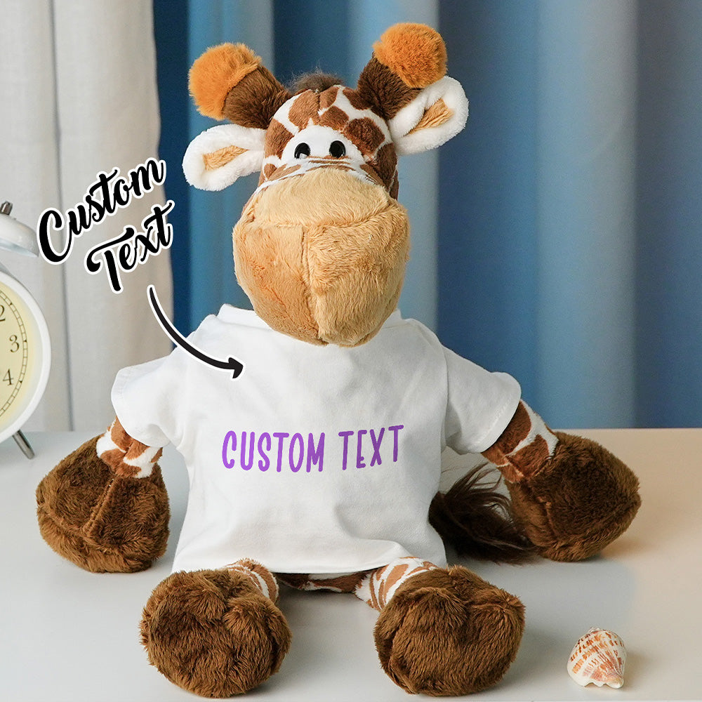 Personalized Animal Plush Stuffed Toy Birth Announcement Gift for Baby Shower