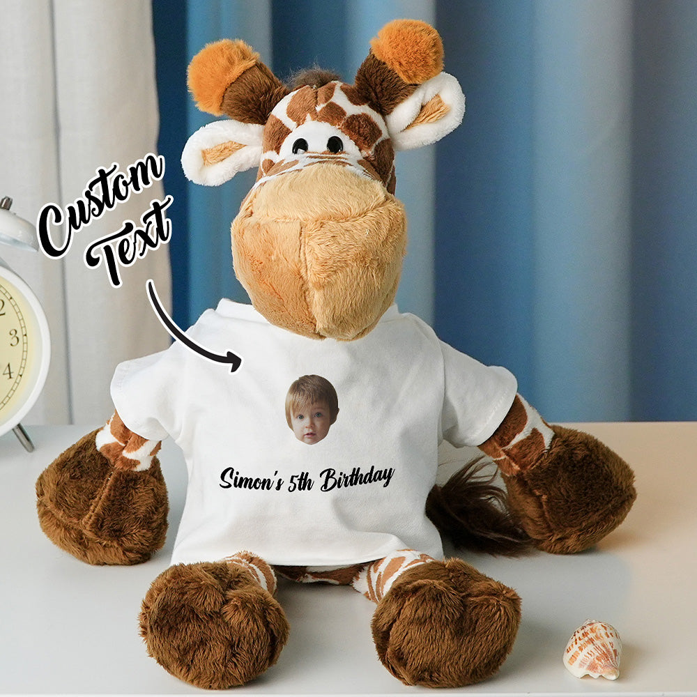 Personalized Animal Plush Stuffed Toy Birth Announcement Gift for Baby Shower