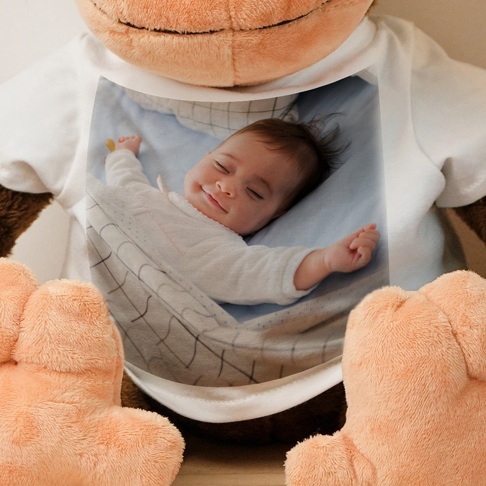 Personalized Animal Plush Stuffed Toy Birth Announcement Gift for Baby Shower