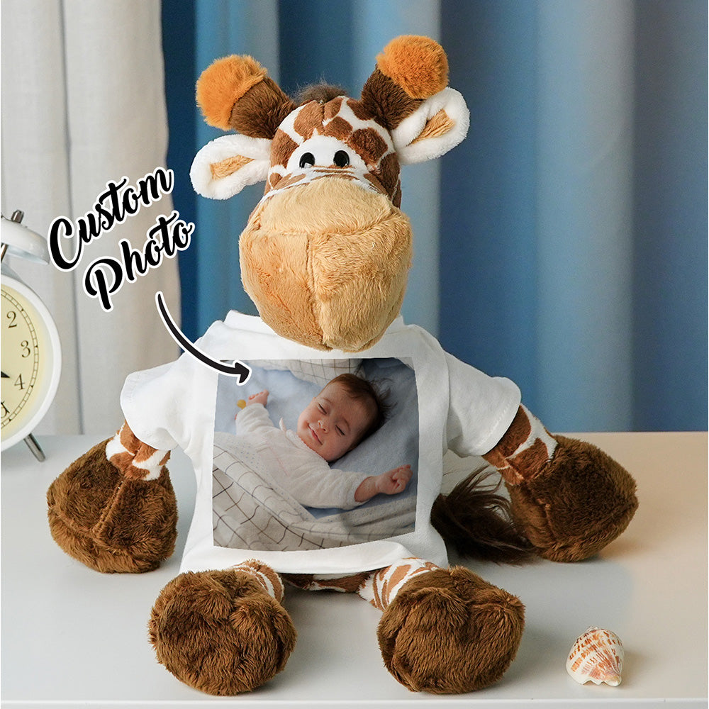 Personalized Animal Plush Stuffed Toy Birth Announcement Gift for Baby Shower