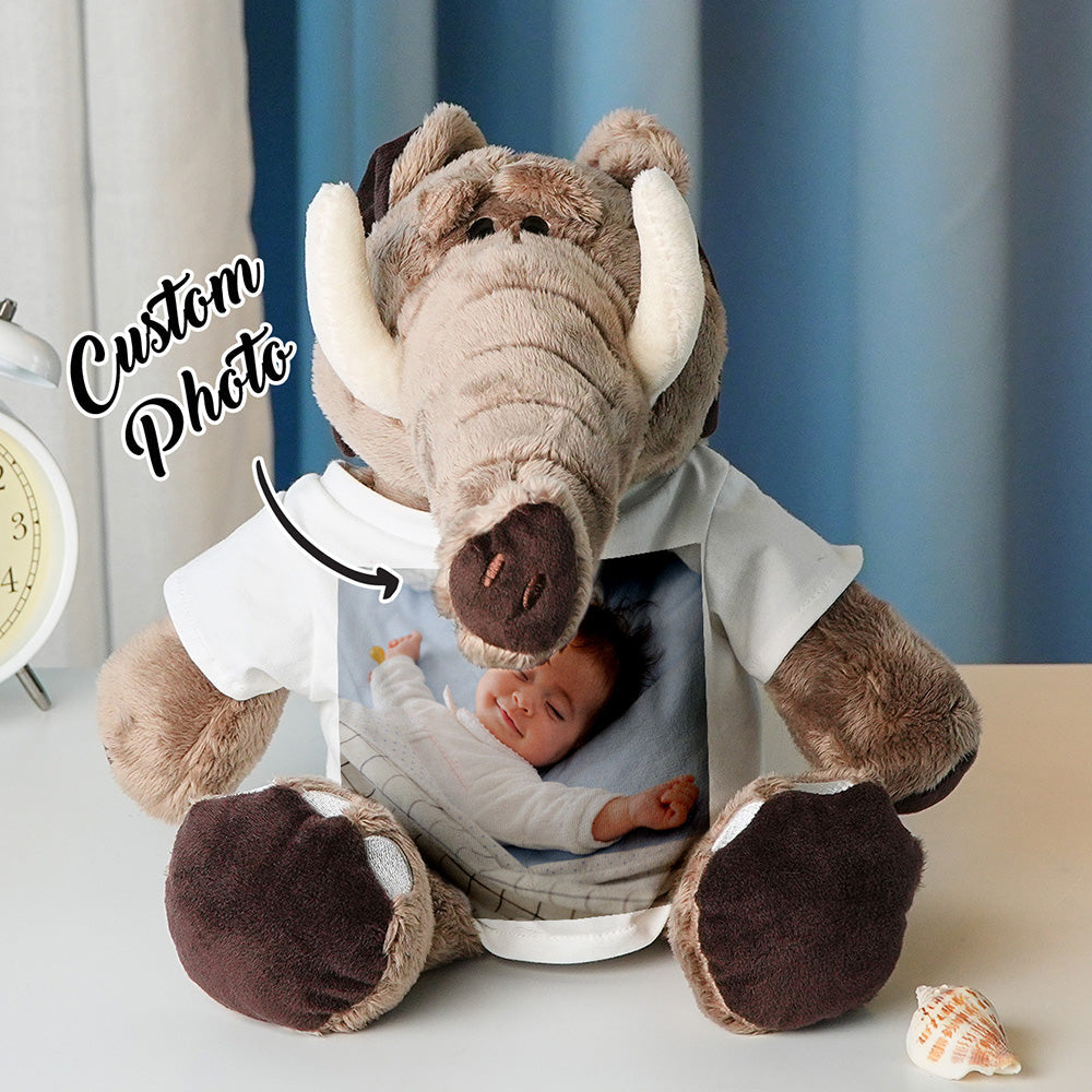 Personalized Animal Plush Stuffed Toy Birth Announcement Gift for Baby Shower