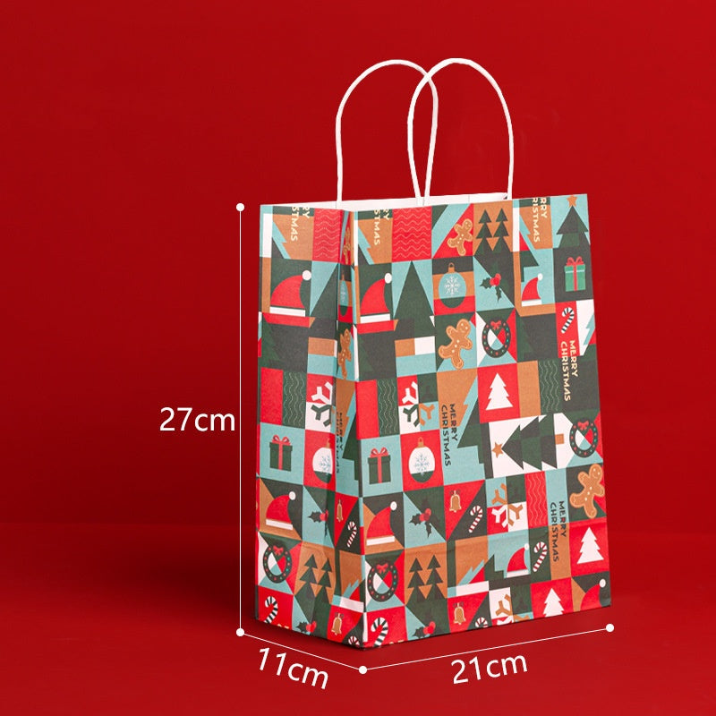 27x21x11cm Christmas Gifts Bag Cute Gift Bag For Festival Package Geometric Christmas Eve