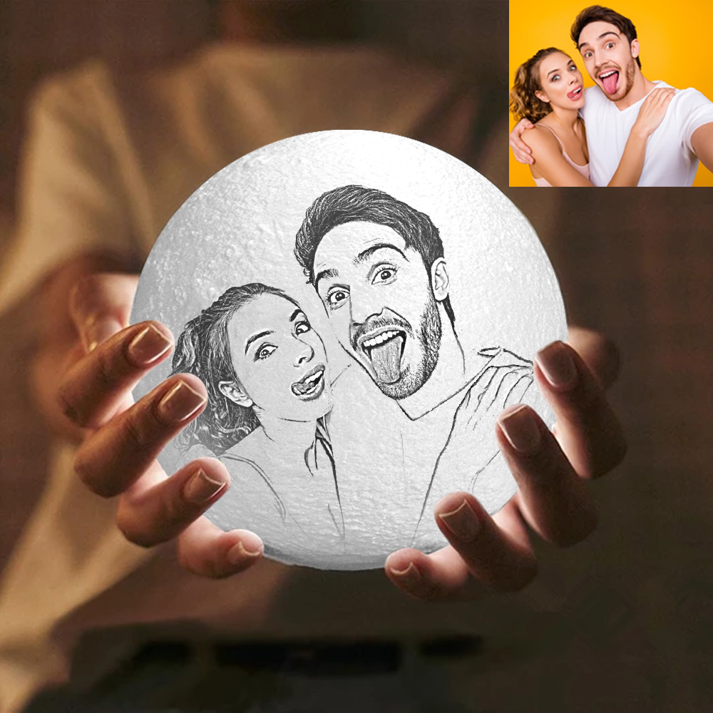 Gifts For Mom Moon Lamp Personalized Photo Light & Engraving Custom 3D Print Luna Painting Light for Her Date Night Ideas