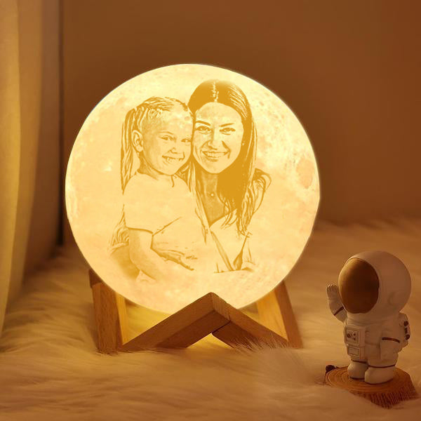 Gifts for Men Personalized Photo Moon Lamp 3D Printed Engraved Name Light(10CM-15CM)