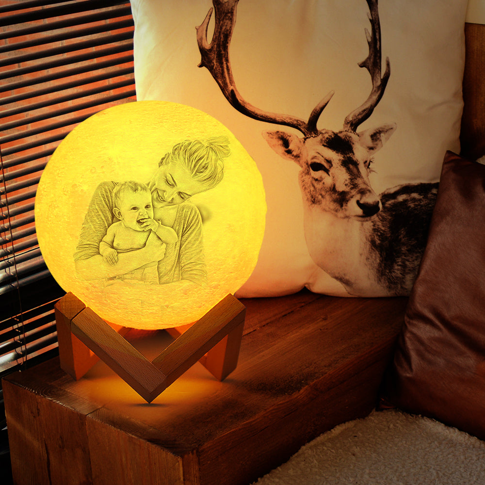 Photo Moon Lamp Personalized 3D Printed Picture Light Moon Painting Light Gifts for Mom