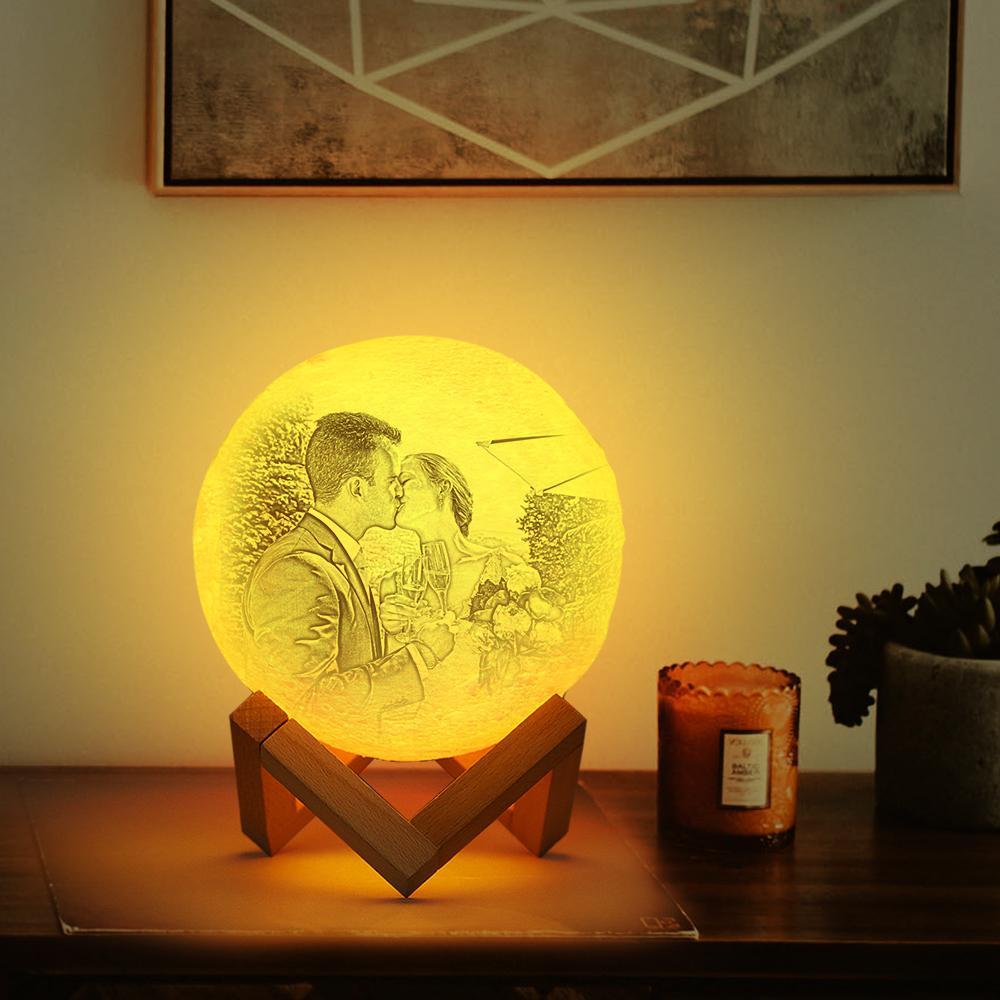 Anniversary Gifts Personalized Moon Photo Lamp Shades Custom Picture Light & Engraving Custom 3D Print Luna Light Painting Light