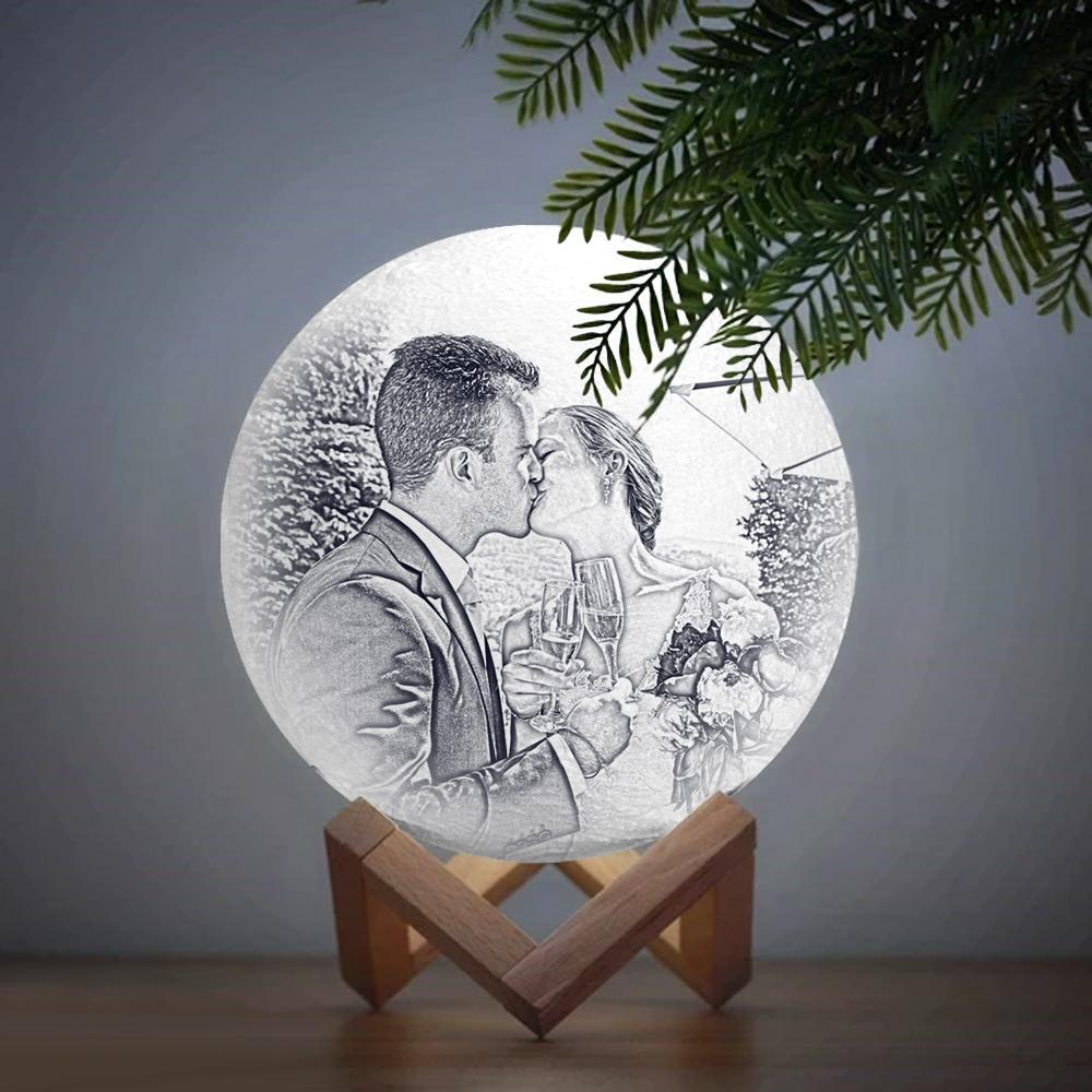 Anniversary Gifts Personalized Moon Photo Lamp Shades Custom Picture Light & Engraving Custom 3D Print Luna Light Painting Light