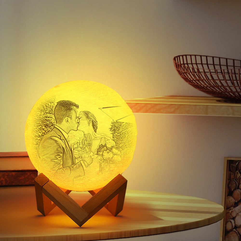 Gifts for Her Personalized Moon Lamp Photo & Engraving Custom 3D Print Luna Light