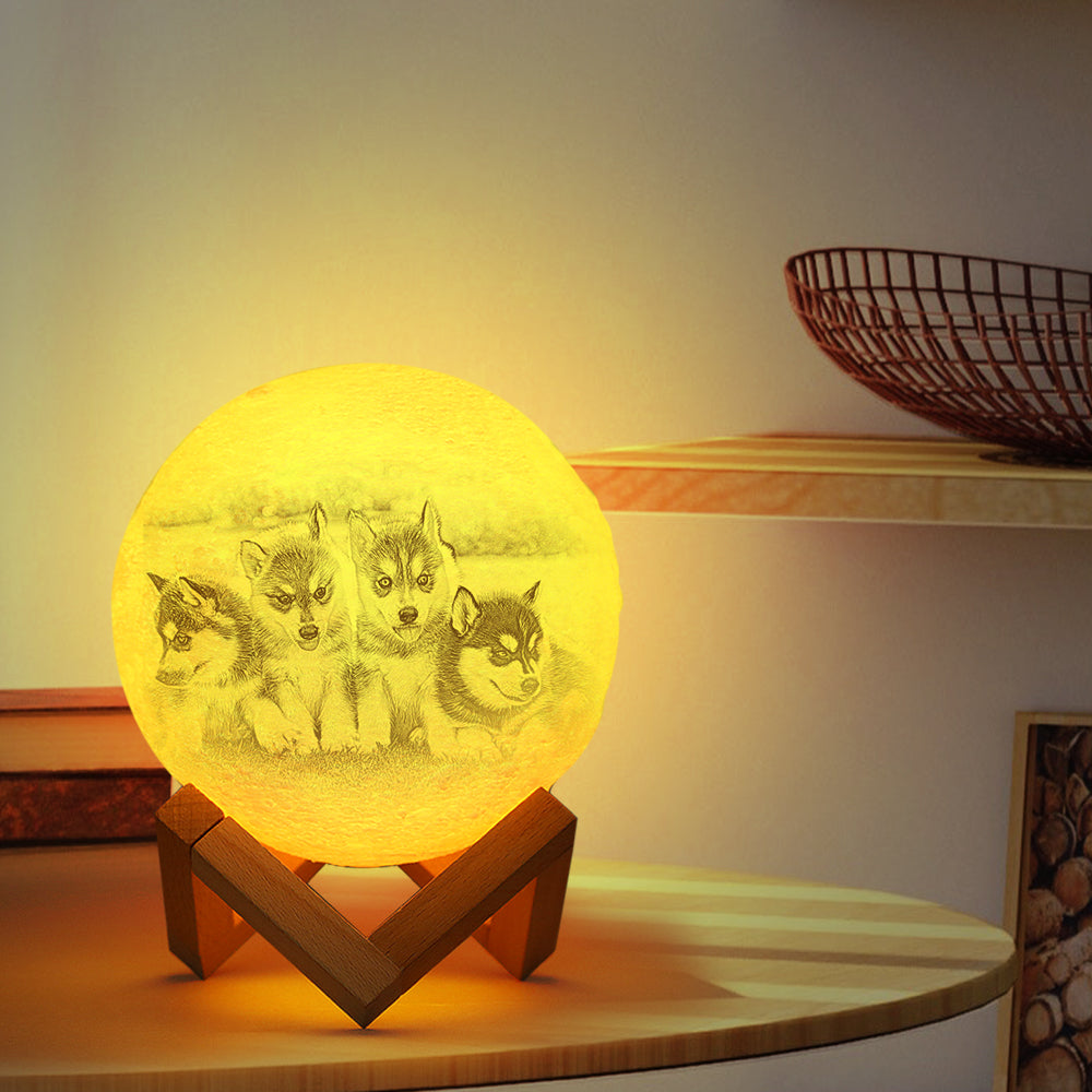 Wedding Gifts Custom Moon Lamp With Photo Personalized Engraved 3D Printing Light