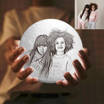 Personalized Creative 3D Print photo Moon Lamp, Engraved Lamp, Gift For Friend - Touch Two Colors - mysiliconefoodbag