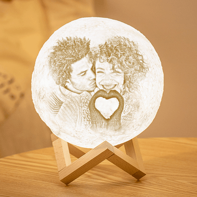 Wedding Gifts Photo Lamp Shades Custom Picture Light & Engraving Custom 3D Print Luna Light Painting Light - mysiliconefoodbag