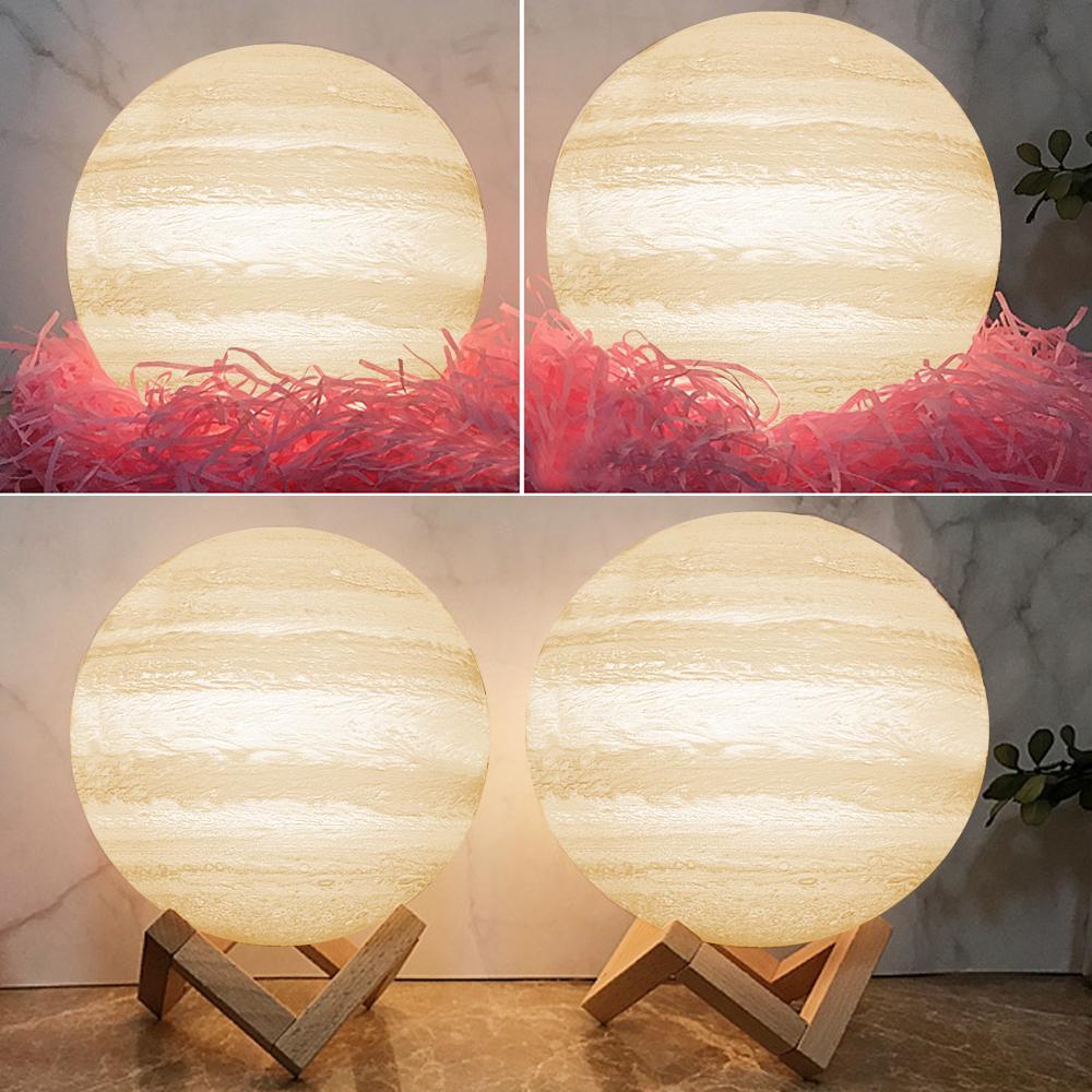 Custom Cute Pet 3D Printed Jupiter Lamp Personalized Gift - Touch Two Colors (10-15cm)