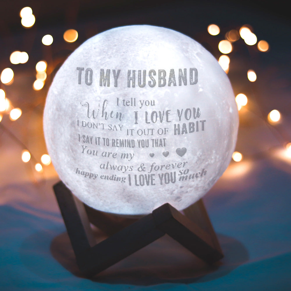 Father's Day Gifts Customised Moon Lamp with Touch Control To My Hunsband Anniversary Gift For Him