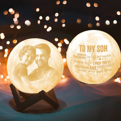 Personalized Moon Lamp with Touch Control Gifts for Son Birthday Gifts For Son - mysiliconefoodbag