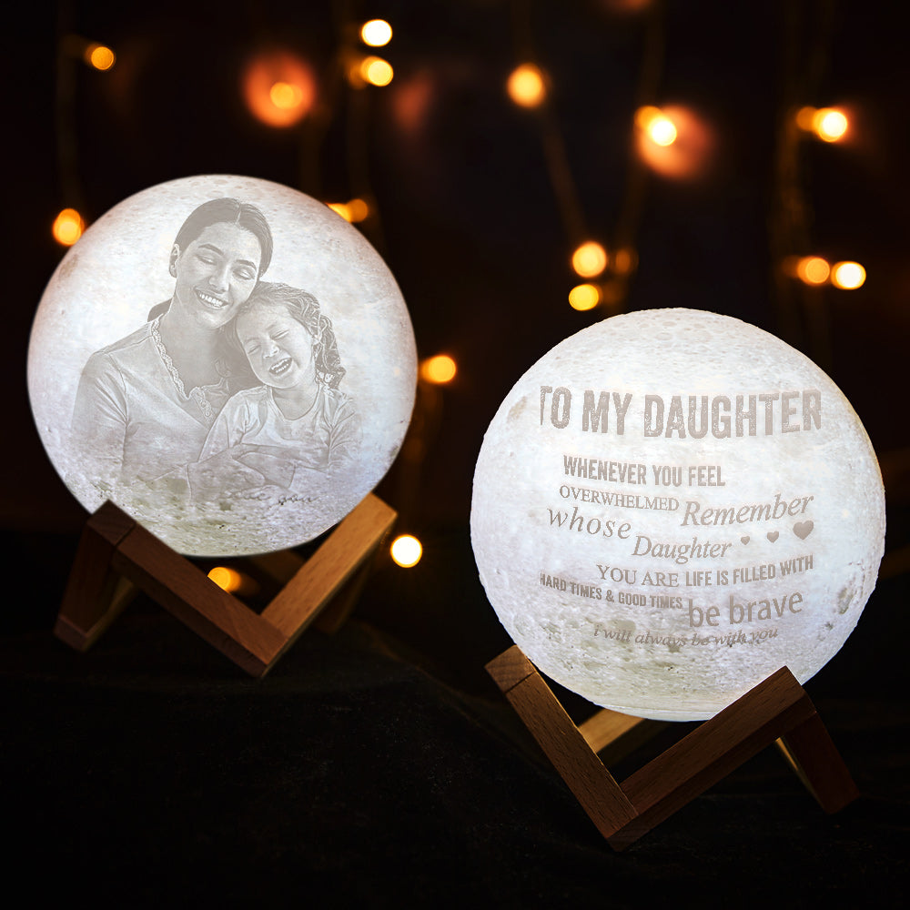 Personalized 3D Print Lunar Night Moon Lamp - Touch Two/Three Colors(10cm-15cm) To My Daughter Daughters Birthday Unique Grown Up Daughter Gifts