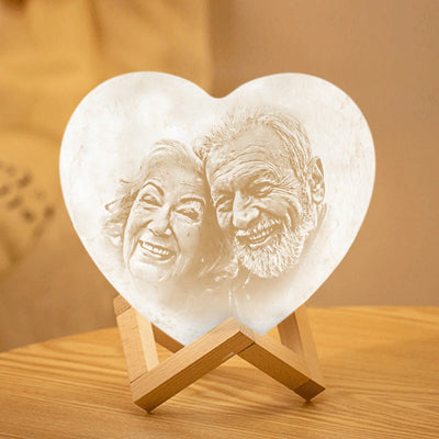 Gifts for Couple Custom Photo Heart Lamp Personalized Anniversary Gift Night Light 3D Printed for Wife - mysiliconefoodbag