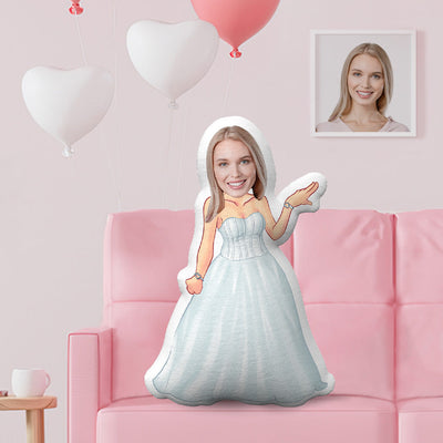 Anniversary Gift Wedding Dress Pillow Custom Face Pillow Personalized Photo Pillow Gifts  Custom MinIMe Pillow