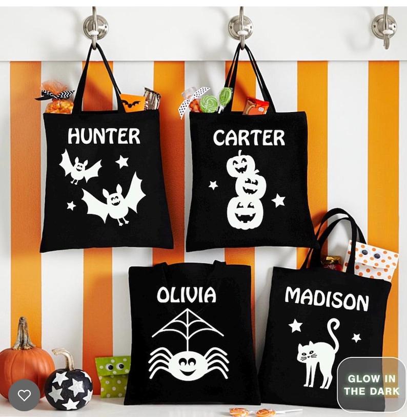 Personalized Glow-In-The-Dark Halloween Treat Bag - Trick-or-Treat Bag - Halloween Candy Bag